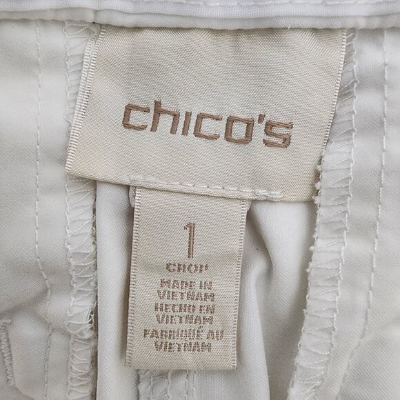 Chico's Crop Pants The Ultimate Fit Comfort Waist Luxe Utility Slim Size 1 US 8 - Picture 9 of 10